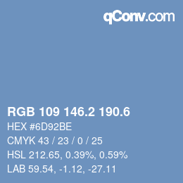 カラーコード: RGB 109 146.2 190.6 | qconv.com
