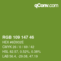 Color code: RGB 109 147 46 | qconv.com