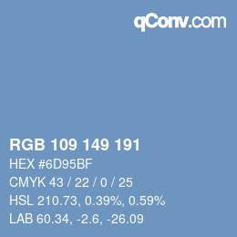 カラーコード: RGB 109 149 191 | qconv.com