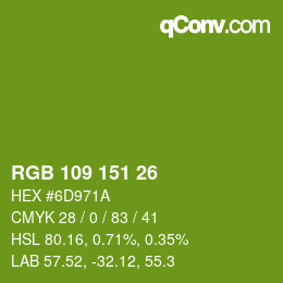 Color code: RGB 109 151 26 | qconv.com