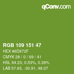 Color code: RGB 109 151 47 | qconv.com