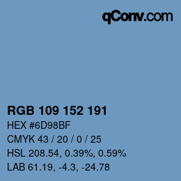 Color code: RGB 109 152 191 | qconv.com