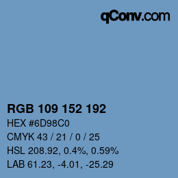 Color code: RGB 109 152 192 | qconv.com