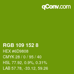 Color code: RGB 109 152 8 | qconv.com