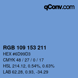 Color code: RGB 109 153 211 | qconv.com