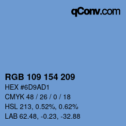 Código de color: RGB 109 154 209 | qconv.com