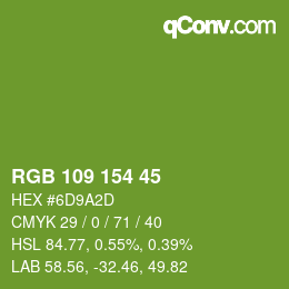 颜色代码: RGB 109 154 45 | qconv.com
