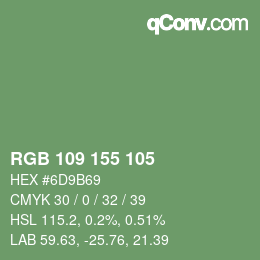 Código de color: RGB 109 155 105 | qconv.com