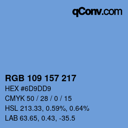 カラーコード: RGB 109 157 217 | qconv.com