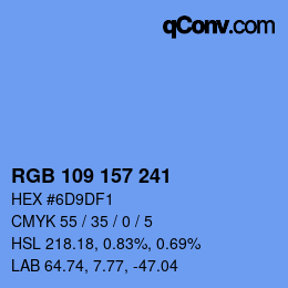 Color code: RGB 109 157 241 | qconv.com