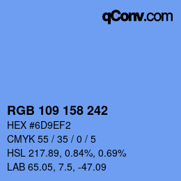 Color code: RGB 109 158 242 | qconv.com