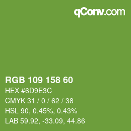 颜色代码: RGB 109 158 60 | qconv.com