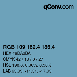 カラーコード: RGB 109 162.4 186.4 | qconv.com