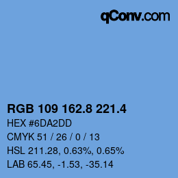 カラーコード: RGB 109 162.8 221.4 | qconv.com