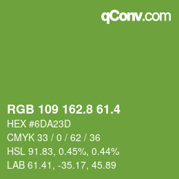 カラーコード: RGB 109 162.8 61.4 | qconv.com