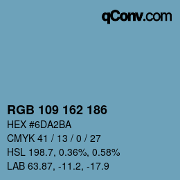 Color code: RGB 109 162 186 | qconv.com