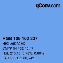 Color code: RGB 109 162 237 | qconv.com