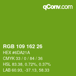 Color code: RGB 109 162 26 | qconv.com
