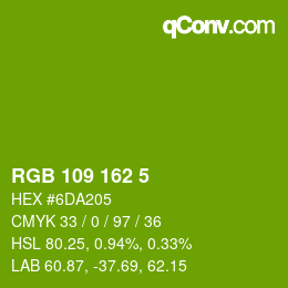 Color code: RGB 109 162 5 | qconv.com
