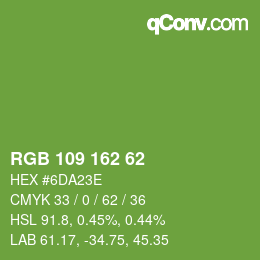 カラーコード: RGB 109 162 62 | qconv.com