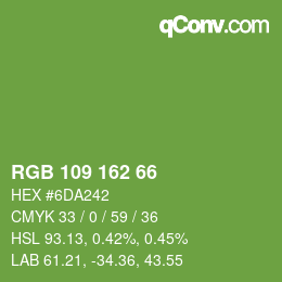 カラーコード: RGB 109 162 66 | qconv.com