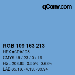 カラーコード: RGB 109 163 213 | qconv.com