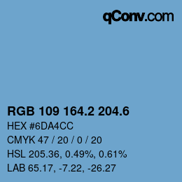 カラーコード: RGB 109 164.2 204.6 | qconv.com