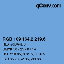 カラーコード: RGB 109 164.2 219.6 | qconv.com