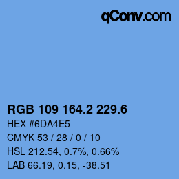 カラーコード: RGB 109 164.2 229.6 | qconv.com
