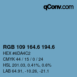 カラーコード: RGB 109 164.6 194.6 | qconv.com