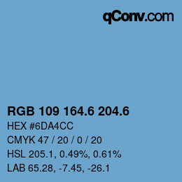 カラーコード: RGB 109 164.6 204.6 | qconv.com