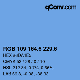 カラーコード: RGB 109 164.6 229.6 | qconv.com