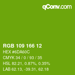 カラーコード: RGB 109 166 12 | qconv.com