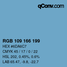 Color code: RGB 109 166 199 | qconv.com