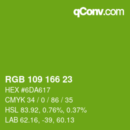 Color code: RGB 109 166 23 | qconv.com