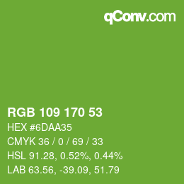 Farbcode: RGB 109 170 53 | qconv.com