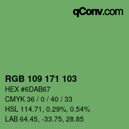Color code: RGB 109 171 103 | qconv.com