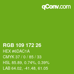 Color code: RGB 109 172 26 | qconv.com
