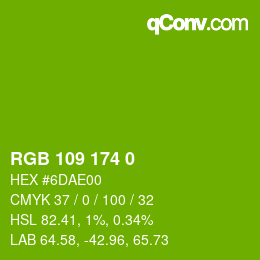 Color code: RGB 109 174 0 | qconv.com