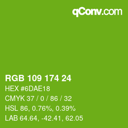 カラーコード: RGB 109 174 24 | qconv.com
