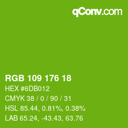 Código de color: RGB 109 176 18 | qconv.com