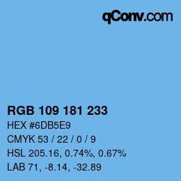 Color code: RGB 109 181 233 | qconv.com