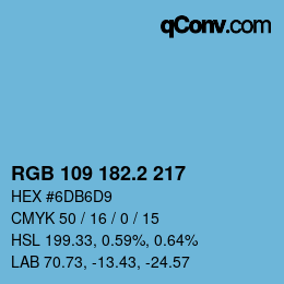 Color code: RGB 109 182.2 217 | qconv.com