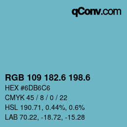 カラーコード: RGB 109 182.6 198.6 | qconv.com