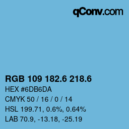 カラーコード: RGB 109 182.6 218.6 | qconv.com