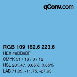 カラーコード: RGB 109 182.6 223.6 | qconv.com