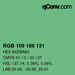 Color code: RGB 109 186 131 | qconv.com