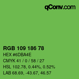 Farbcode: RGB 109 186 78 | qconv.com