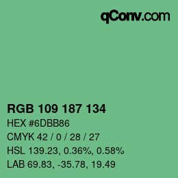 Color code: RGB 109 187 134 | qconv.com