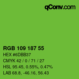 カラーコード: RGB 109 187 55 | qconv.com